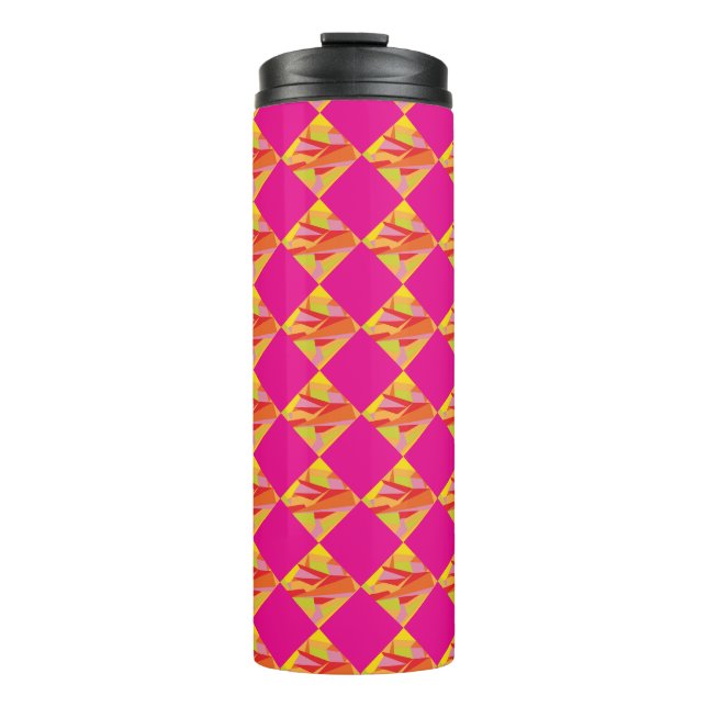 Fuchsia-Diamant-Wasserflasche Thermosbecher (Vorderseite)