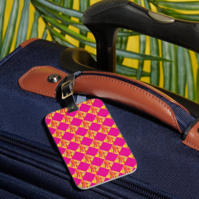 Fuchsia Diamond Luggage Tag Gepäckanhänger (Vorderseite Insitu 1)