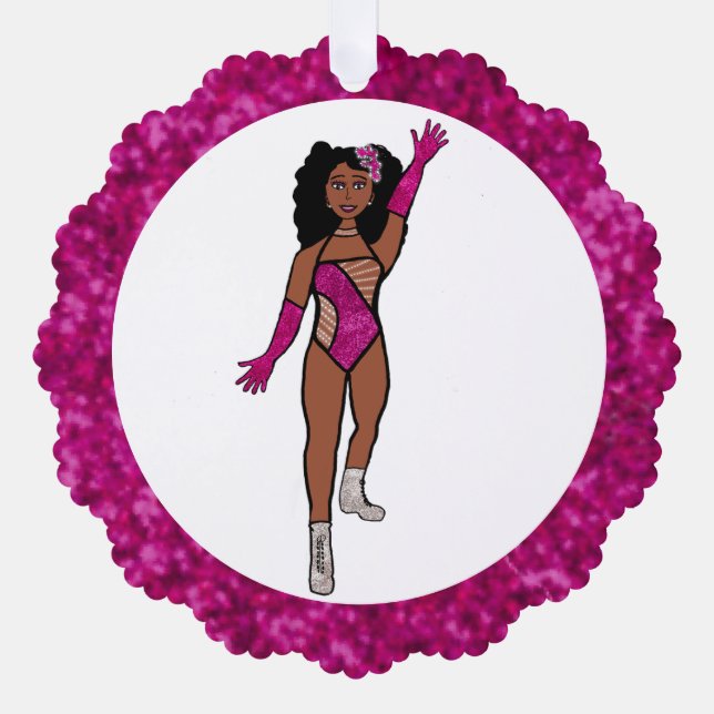 Fuchsia & Diamonds Dancer Ornament Card A Karte (Vorderseite)