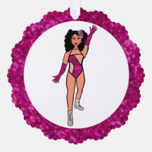 Fuchsia & Diamonds Dancer Ornament Card B