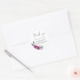 Fuchsia Dreams Danke, dass du Sticker Hochzeit von