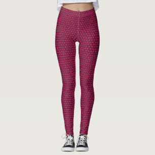 Fuchsia-Dreiecke auf schwarzen Leggings