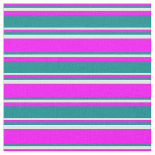 Fuchsia, dunkles Cyan und weißes Muster Stoff