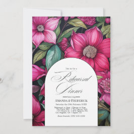 Fuchsia, Emerald Green und Black Probe Dinner Einladung