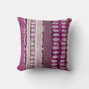 Fuchsia Ethnische Grenze Abstract Kissen