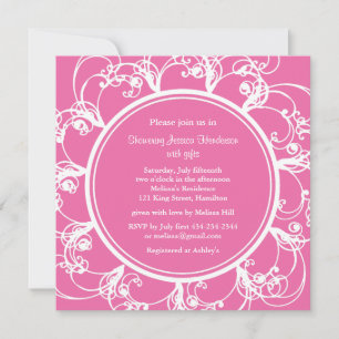 Fuchsia Extravagant Floral Brautparty Einladung