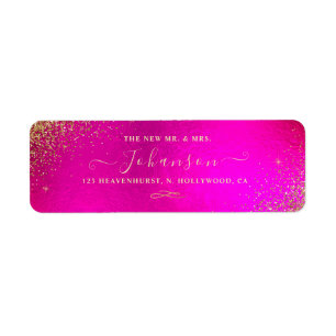Fuchsia+Falsches Gold Glitter Absenderadresse
