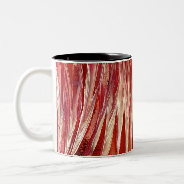 Fuchsia Feather Fringe Zweifarbige Tasse (Links)