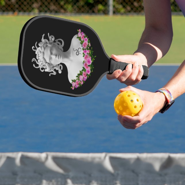 Fuchsia Floral Medusa Gorgon Griechische Mythologi Pickleball Schläger (InSitu)