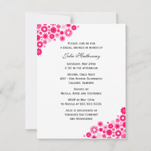 Fuchsia Florals Bridal Dusche Einladung