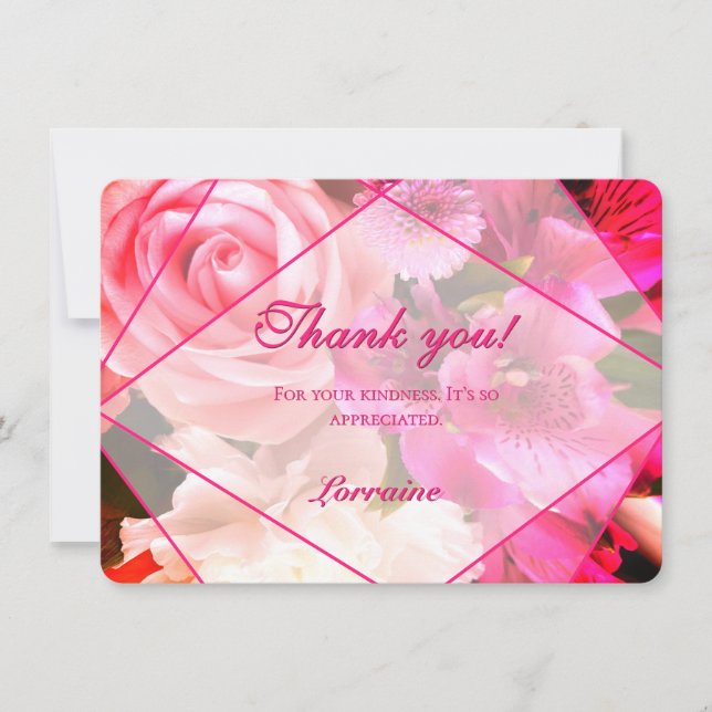 Fuchsia Florals Thank You Card Dankeskarte (Vorderseite)