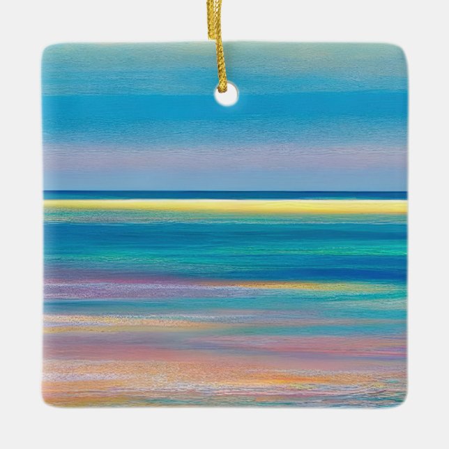 "Fuchsia Fusion" Abstrakte Seascape Keramikornament (Vorderseite)