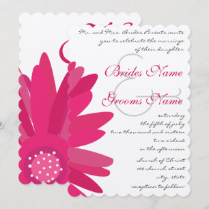 Fuchsia Gerber Daisy Wedding Einladung
