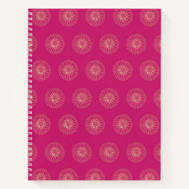 Fuchsia | Golden Zinnia Flower Medallions Notizbuch