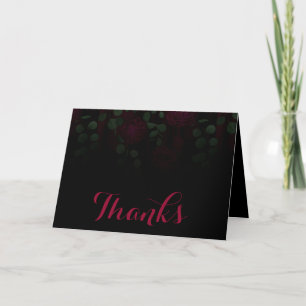 Fuchsia Gothic Floral Wedding Thank You Dankeskarte