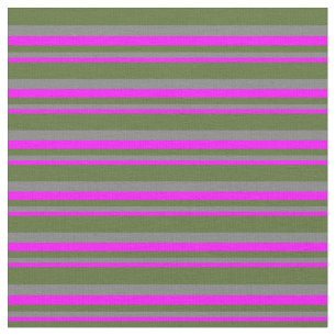 Fuchsia, Grau & Dunkelofen Grüne Linien Stoff