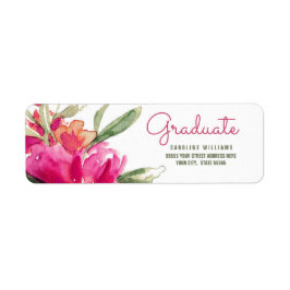 Fuchsia Green Abschluss Address Labels