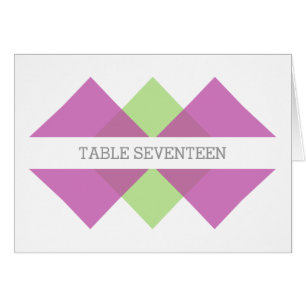Fuchsia Green Geometric Triad Tischnummer Card