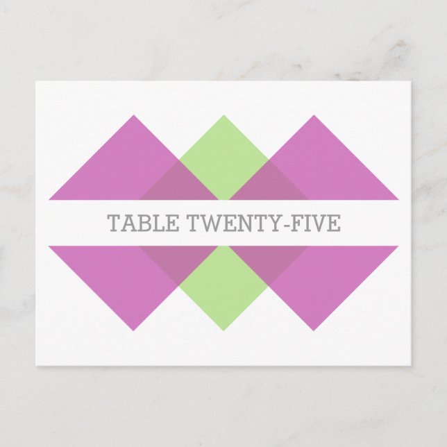 Fuchsia Green Geometric Trial Table Postcard Postkarte (Vorderseite)