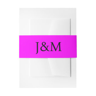 Fuchsia Hochzeits-Monogramm-Bauchbänder Einladungsbanderole