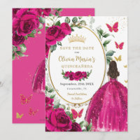 Fuchsia Hot Pink Blütendruckerin Quinceañera
