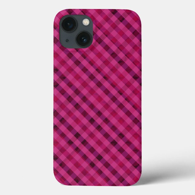Fuchsia Kariert - Custom iPhone 6 Tough Case (Rückseite)