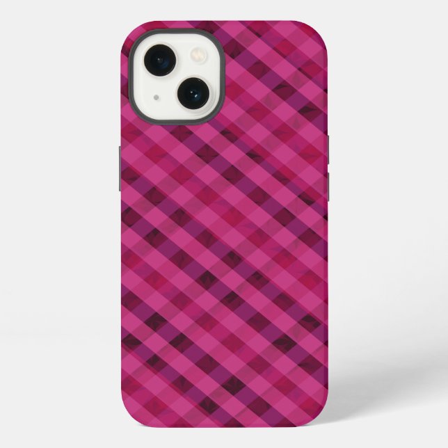 Fuchsia Kariert - Custom iPhone 6 Tough Case Hülle (Rückseite)