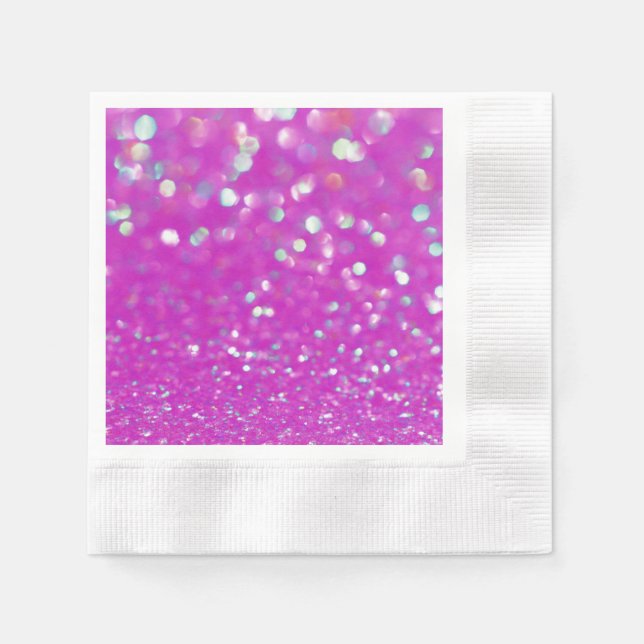 Fuchsia Konfetti-Papier Serviette (Vorderseite)