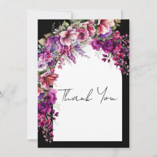 Fuchsia Lavender Floral Arch Brautparty Dankeskarte