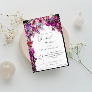 Fuchsia Lavender Floral Arch Brautparty Einladung