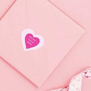 Fuchsia Liebe Herz Herz-Aufkleber