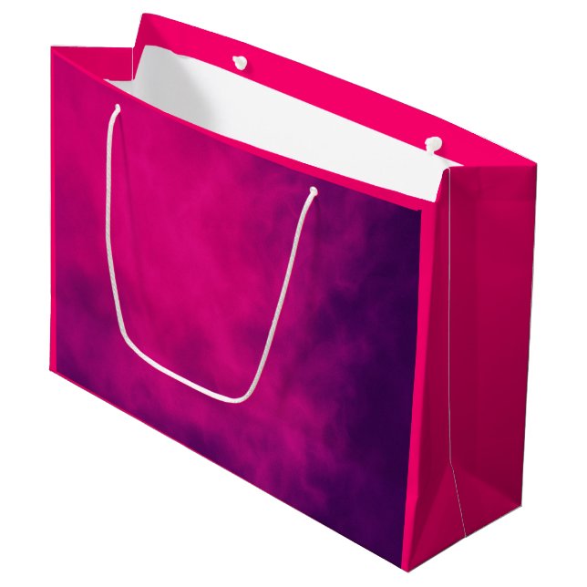 Fuchsia Lila Cloud-Geschenktasche - Anpassbar Große Geschenktüte (Vorderseite Schrägansicht)