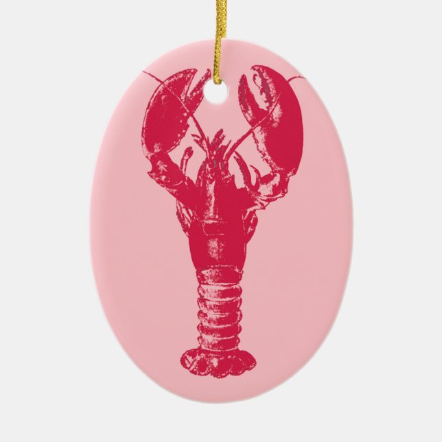 Fuchsia Lobster auf hellrosa Keramikornament (Vorne)