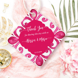 Fuchsia Majolica Magenta Fliesen personalisiert Geschenkanhänger