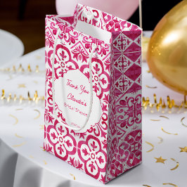 Fuchsia Majolica Magenta Fliesen personalisiert Kleine Geschenktüte
