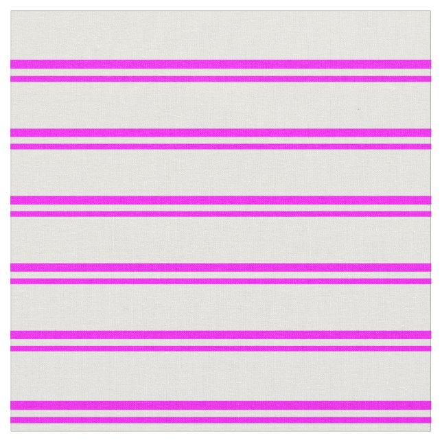 Fuchsia & Minze Creme farbige Linien Stoff (Nahaufnahme)