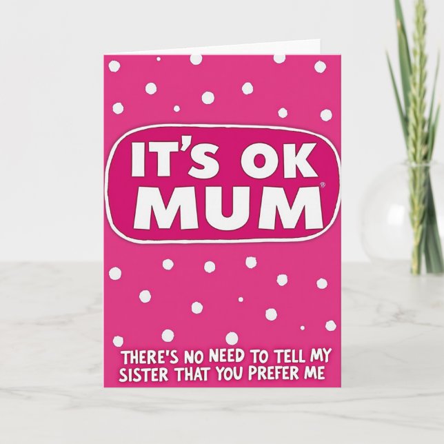 Fuchsia Mums Day Polka Dot Card Karte (Vorderseite)
