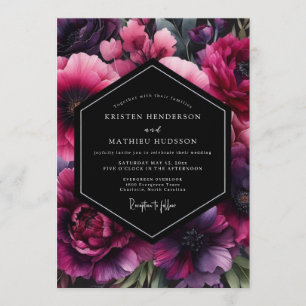Fuchsia Nocturnal Hochzeit Einladung