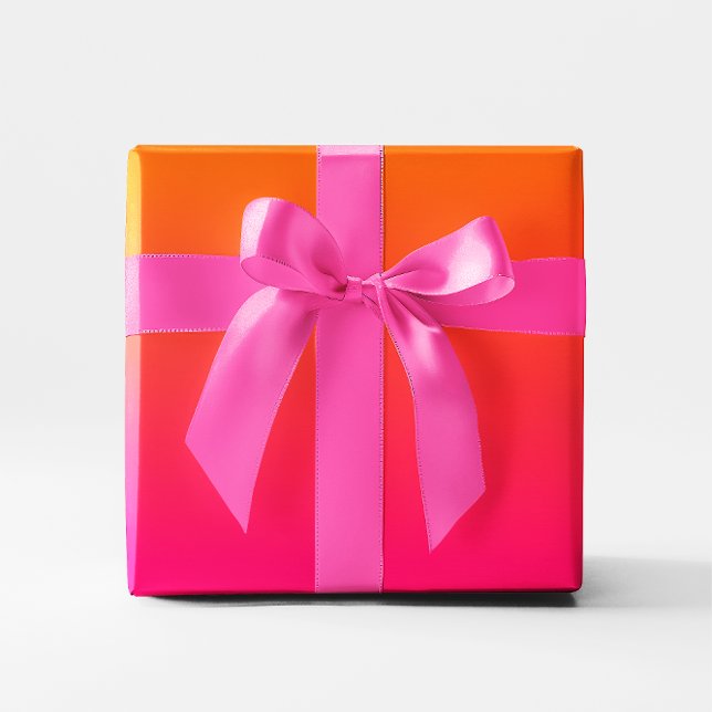 Fuchsia Orange Farbverlauf Geschenkpapier (Fuchsia Orange Ombre Gradient Wrapping Paper)