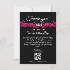Fuchsia Orchids on Black-Wedding- Dankeskarte