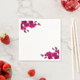 Fuchsia Orchids on White-Wedding- Serviette