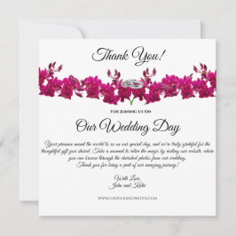 Fuchsia Orchids-White- Hochzeit Vielen Dank Einladung