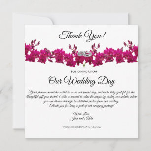 Fuchsia Orchids-White- Hochzeit Vielen Dank Einladung
