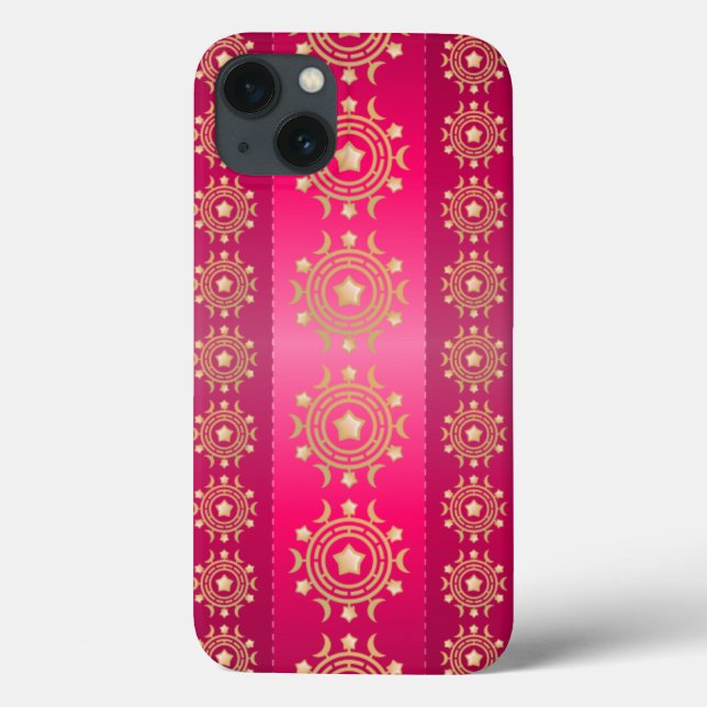 Fuchsia Oriental Mandala Pattern Case-Mate iPhone Hülle (Rückseite)