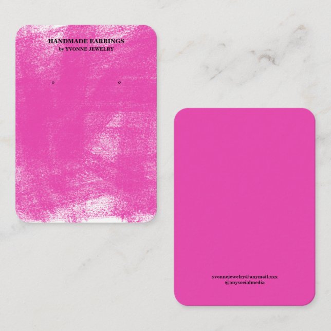 Fuchsia Pastel Ohrring Display Business Karte (Vorne/Hinten)