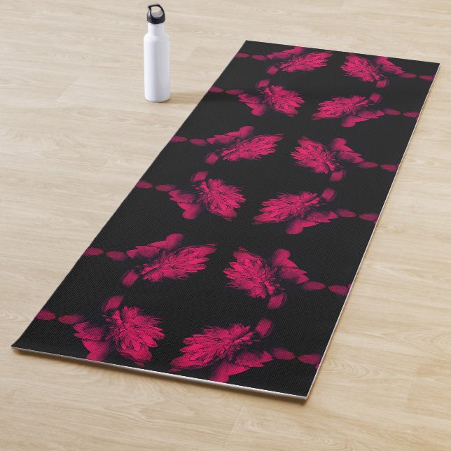 Fuchsia Peony Abstrakt Blumenart Yogamatte (Beispiel)