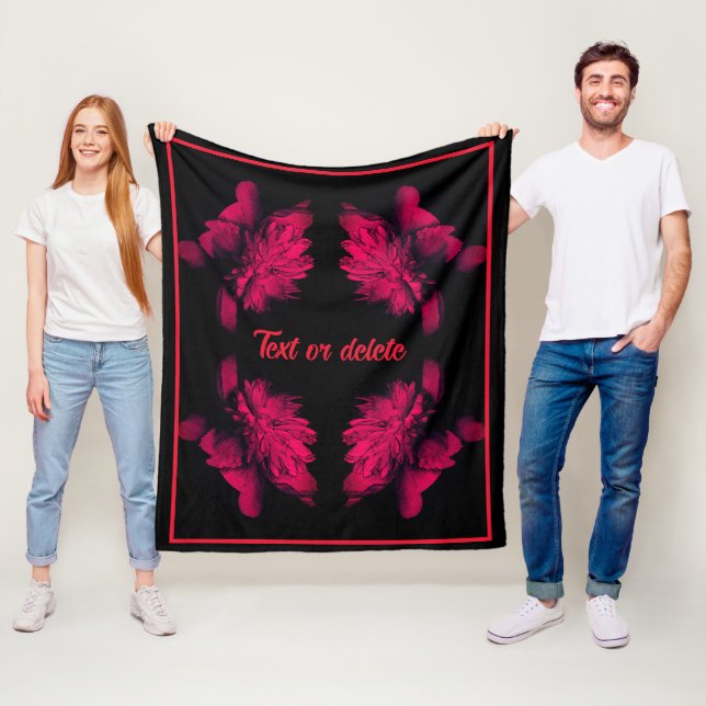 Fuchsia Peony Abstrakt Floral Personalisiert Fleecedecke (Beispiel)