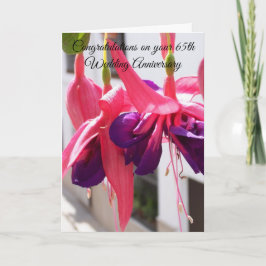Fuchsia Personalisiert 65. Hochzeitstag Karte