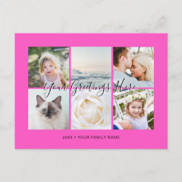 Fuchsia Personalisiert 6 Fotos Universelle Grüße Postkarte
