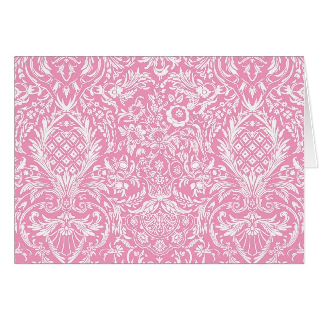 Fuchsia Pink Ananas Viktorianischer Vintager Damas (Vorderseite (Horizontal))